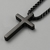 Stainless Steel Cross Pendant Necklace with Box Chains NJEW-WH0016-48EB-1