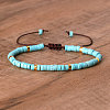 Synthetic Turquoise Beaded Braided Bracelets QH4784-22-1