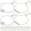  12Pcs 4 Colors Half Finished Rack Plating Brass Chain Bracelets KK-NB0002-71-1