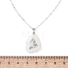 Natural Sunflower Druzy Agate Slice Nuggets Pendant Brass Cable Chain Necklaces for Women NJEW-JN06066-4