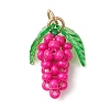 Glass Seed Beaded Grape Pendants PALLOY-MZ00467-01-1