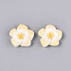 Plumeria Flower Opaque Resin Cabochons CRES-T025-30B-02-2