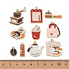 Coffee Alloy Enamel Pendants AL-K001-02-3