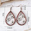 Wood Dangle Earrings FS-WG2DA7D-01-2