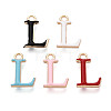 Rack Plating Alloy Enamel Pendants ENAM-T024-53L-G-1