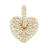 Brass Micro Pave Clear Cubic Zirconia Pendants KK-G522-53G-01-1