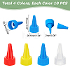  40Pcs 4 Colors Plastic Twist Top Nozzle Cap AJEW-PH0003-83-2