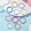 10Pcs 10 Colors Glass Bead Finger Rings RJEW-MZ00033-1