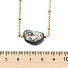 Natural Abalone Shell/Paua Shell Nuggets Pendant 304 Stainless Steel Satellite Chain Necklaces for Women NJEW-JN06092-5