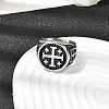 Jerusalem Cross 304 Stainless Steel Finger Rings for Men RJEW-D339-01B-AS-3