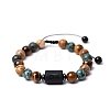 Natural Mixed Gemstone Braided Bead Bracelets PW-WG96204-16-1