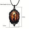 Oval Gothic Alloy Glass Halloween Pendant Necklaces for Women FS-WG73C21-03-2