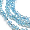 Transparent Baking Painted Glass Beads Strands DGLA-F002-02A-04-4