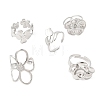 5Pcs 304 Stainless Steel Open Cuff Rings for Women RJEW-K313-11P-4