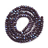 Electroplate Opaque Solid Color Glass Beads Strands EGLA-A044-P2mm-L11-3