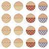 16Pcs 4 Colors Printed Resin & Wood Pendants WOOD-BT0001-13-2