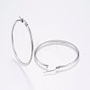 304 Stainless Steel Big Hoop Earrings X-EJEW-F105-18P-2