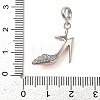 Rhodium Plated 925 Sterling Silver Micro Pave Clear Cubic Zirconia European Dangle Pendants STER-P062-02B-03P-3