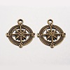 Compass Tibetan Style Alloy Pendants PALLOY-K110-25AB-NR-1