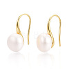 Brass Natural Pearl Dangle Earrings PEAR-N020-08C-01-1