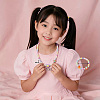 Rainbow Color Resin Beaded Stretch Bracelets & Necklaces for Kids WGBA309-01-3