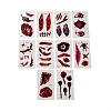 10Pcs 10 Style Halloween Horror Realistic Bloody Wound Scar Removable Temporary Water Proof Tattoos Paper Stickers AJEW-G048-04-1