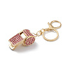 Shining Zinc Alloy Rhinestone Whistle Pendant Keychain LS-KEYC-O014-01G-03-3