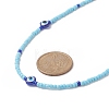 Resin Evil Eye & Glass Seed Beaded Necklace for Women NJEW-JN04243-6