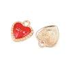 Red Love Heart Alloy Enamel Pendants PALLOY-A024-03KCG-2