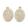 Rack Plating Brass Micro Pave Cubic Zirconia Stud Earring EJEW-C081-40G-1