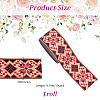 Rhombus Pattern Ethnic Style Embroidery Floral Polyester Ribbons OCOR-WH0070-324A-2