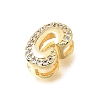 Brass Micro Pave Clear Cubic Zirconia Initial Spacer Bars KK-E802-34G-C-2