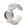 Spiral 304 Stainless Steel Cuff Ring Components STAS-P454-02A-P-1