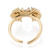 Brass Micro Pave Clear Cubic Zirconia Cuff Open Rings KK-T079-60G-3