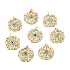 Brass Micro Pave Clear Cubic Zirconia Pendants X-ZIRC-A020-01G-2