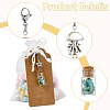 Glass Wishing Bottle  with Synthetic Turquoise Chip Beads inside Pendant Decorations HJEW-FS0001-06-2