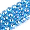 Electroplate Transparent Glass Beads Strands EGLA-ZX001-01A-06-1