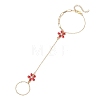 Alloy Enamel Flower Link Ring Bracelets BJEW-JB13261-3
