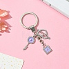Alloy Enamel & Rhinestone Keychain KEYC-YW00074-01-1
