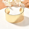 304 Stainless Steel Textured Wide Open Cuff Bangles for Women BJEW-Z067-01G-01-1