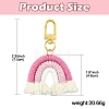 Cotton Macrame Rainbow Keychain HJEW-YW00007-01-3