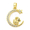 Brass Micro Pave Clear Cubic Zirconia Pendant FIND-Z044-03L-1