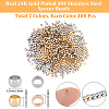 800Pcs 2 Colors 304 Stainless Steel Spacer Beads STAS-BBC0009-75B-2