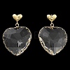 Glass Heart Dangle Stud Earrings EJEW-Q800-17A-KCG-2