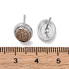 Brass Stud Earrings EJEW-D288-06P-3