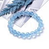 Natural Aquamarine Beads Stretch Bracelets BJEW-G626-10mm-02A-3