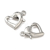 Heart Brass Lobster Claw Clasps KK-H523-06P-2