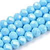 Electroplate Glass Beads Strands EGLA-A034-P8mm-A06-1