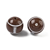 Sport Printing Opaque Acrylic Beads OACR-Z035-04-2