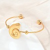 Ocean Theme 304 Stainless Steel Cuff Bangles SA-Z002-02G-03-2